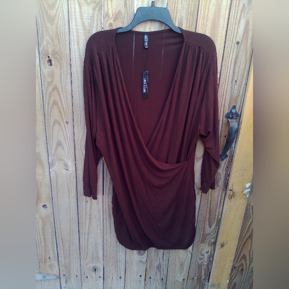 🍀Lock And Love 3X brown women's dress